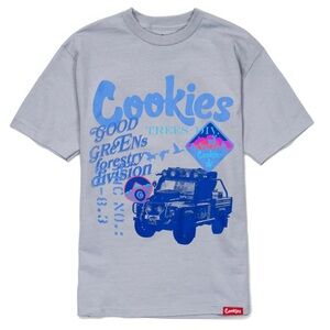 NWT Cookies Tree Division SS Silver and Blue Graphic Tee